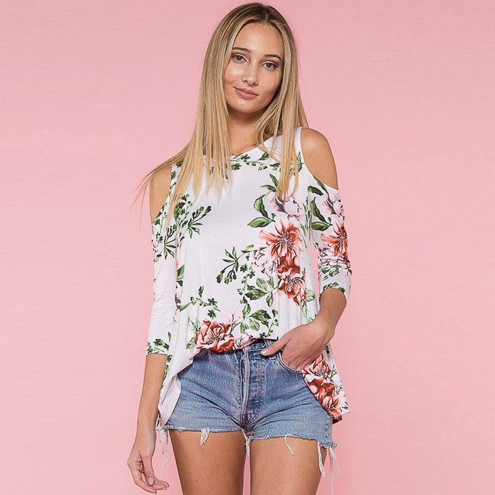 Blusa estampada floral de chiffon