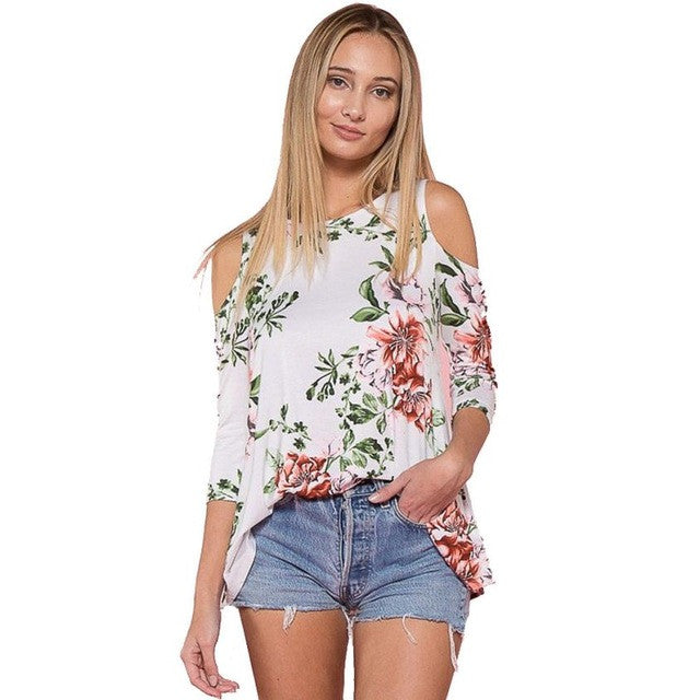 Blusa estampada floral de chiffon