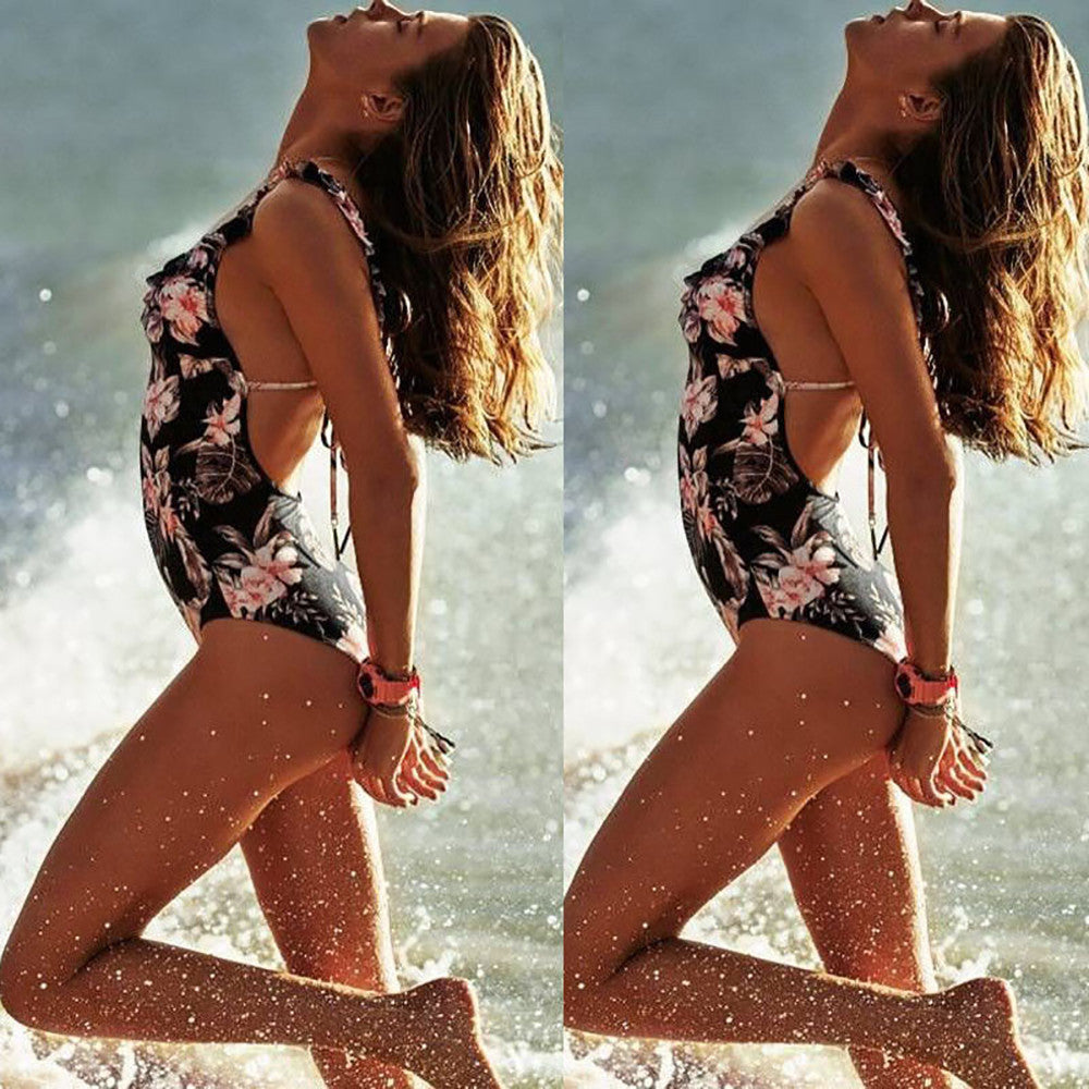 Traje de baño floral de una solo pieza