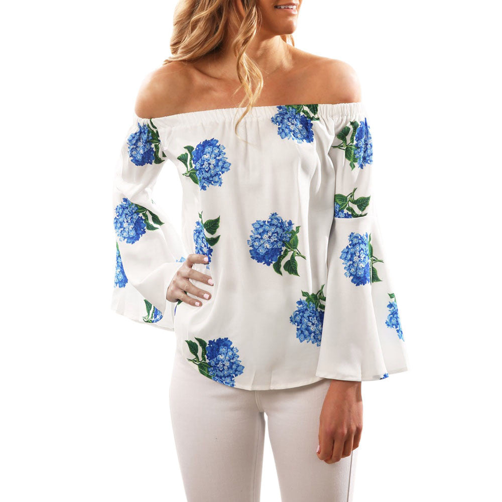 Blusa estampada floral de manga larga