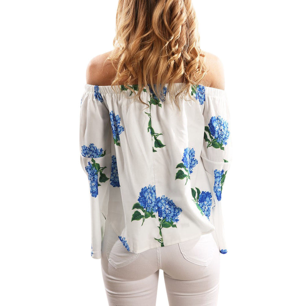 Blusa estampada floral de manga larga