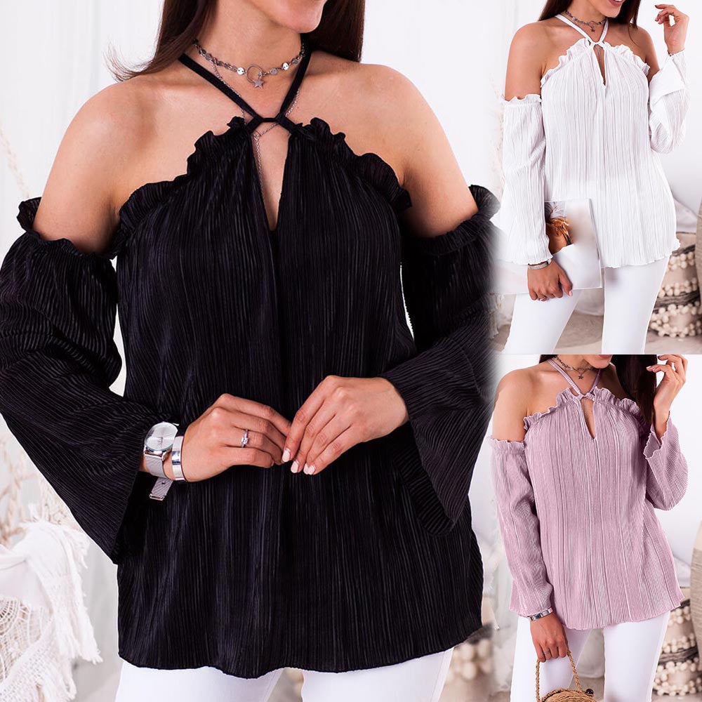 Blusa de gasa manga larga