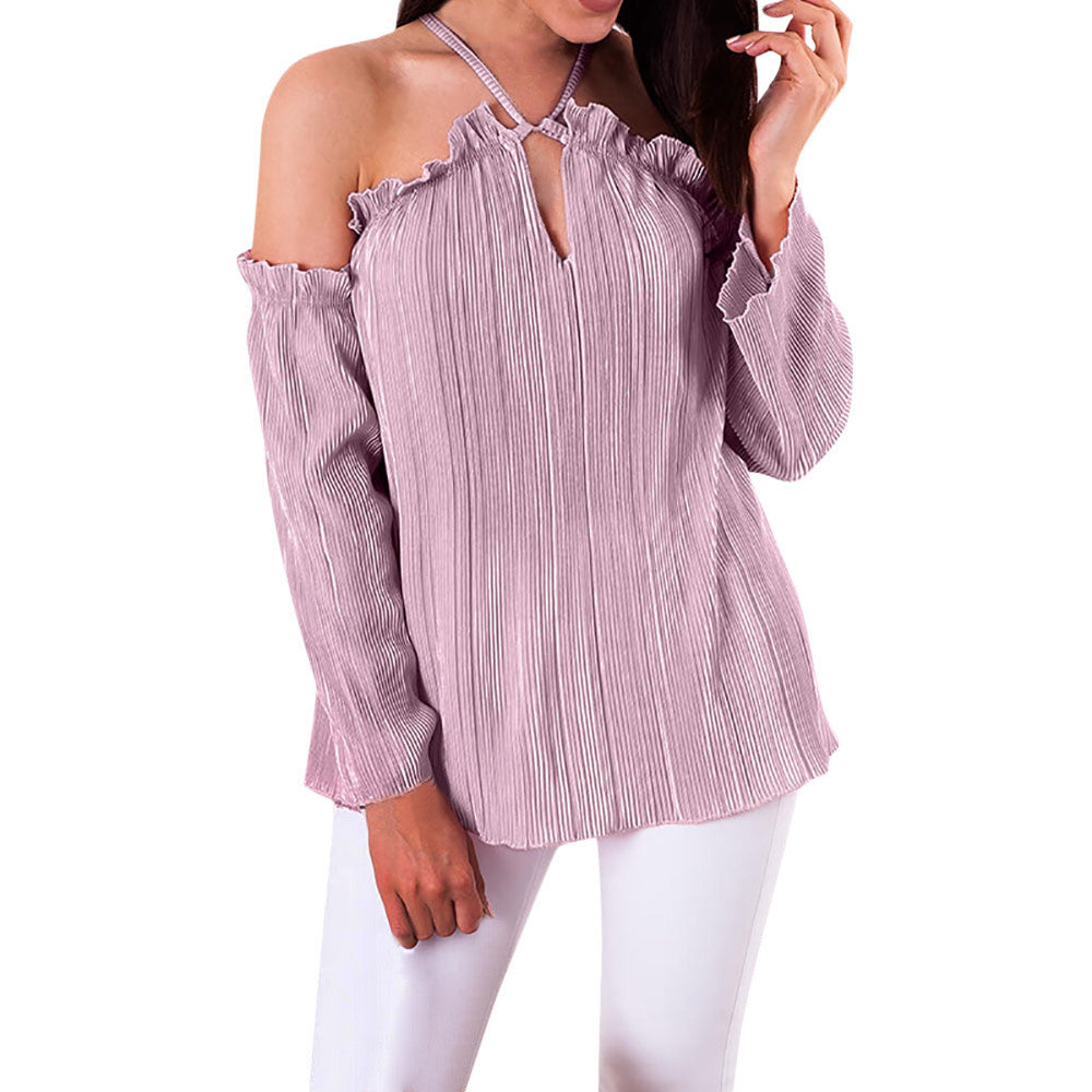 Blusa de gasa manga larga