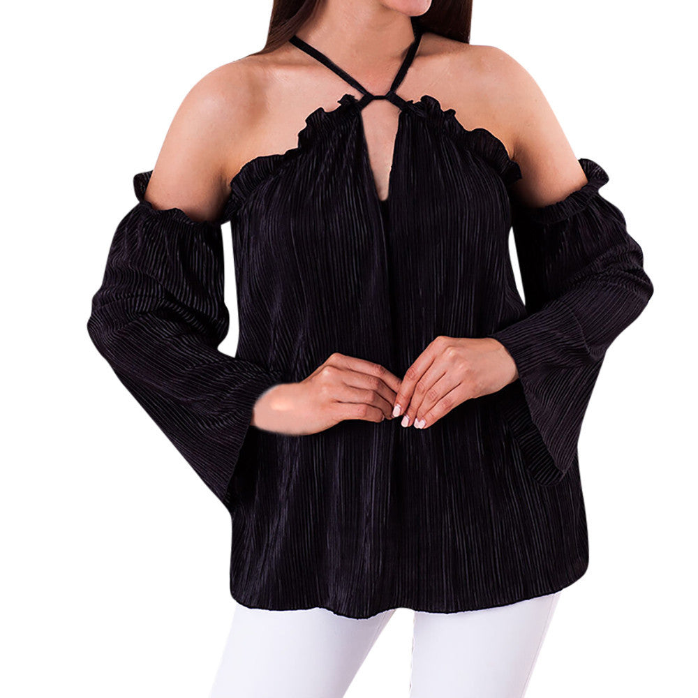 Blusa de gasa manga larga