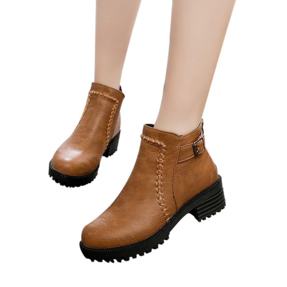 Botas de moda para mujer de suela gruesa