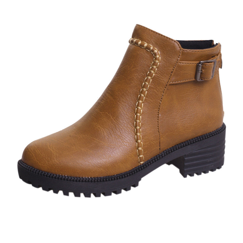 Botas de moda para mujer de suela gruesa