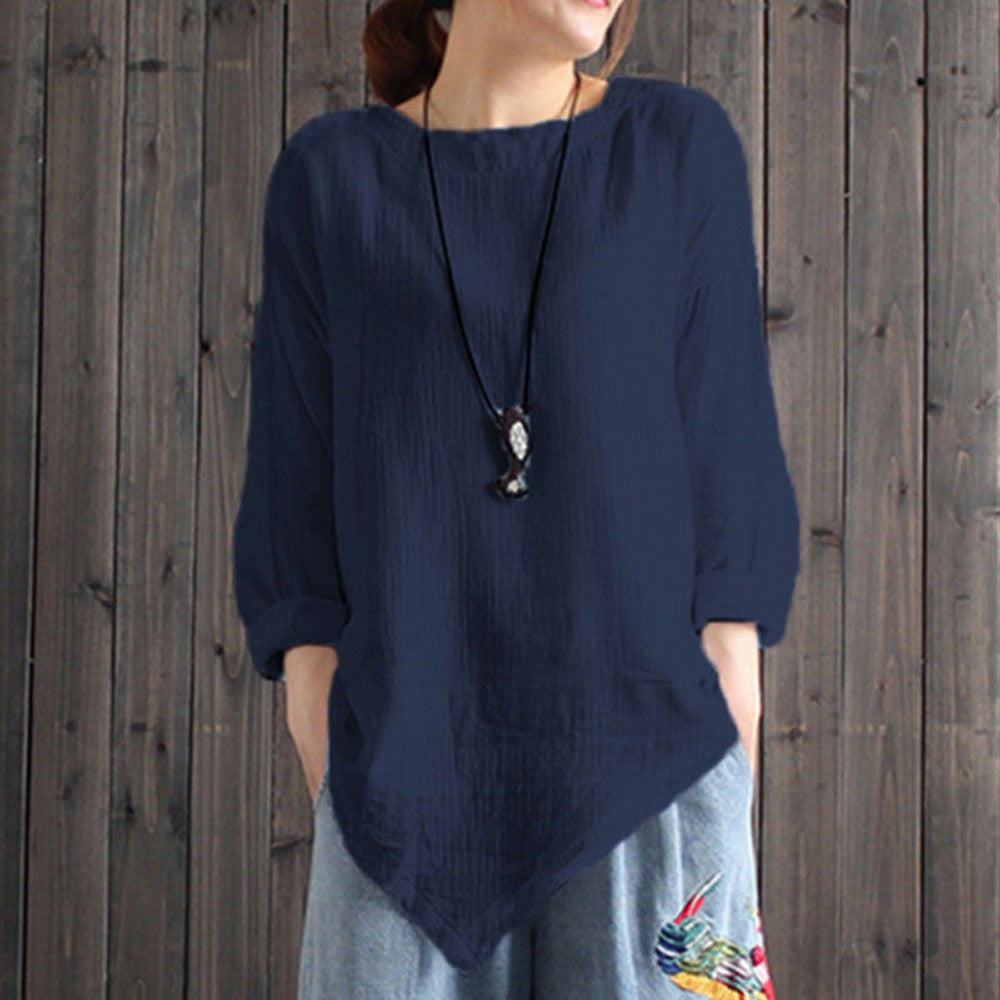 Preciosa blusa de corte asimétrico