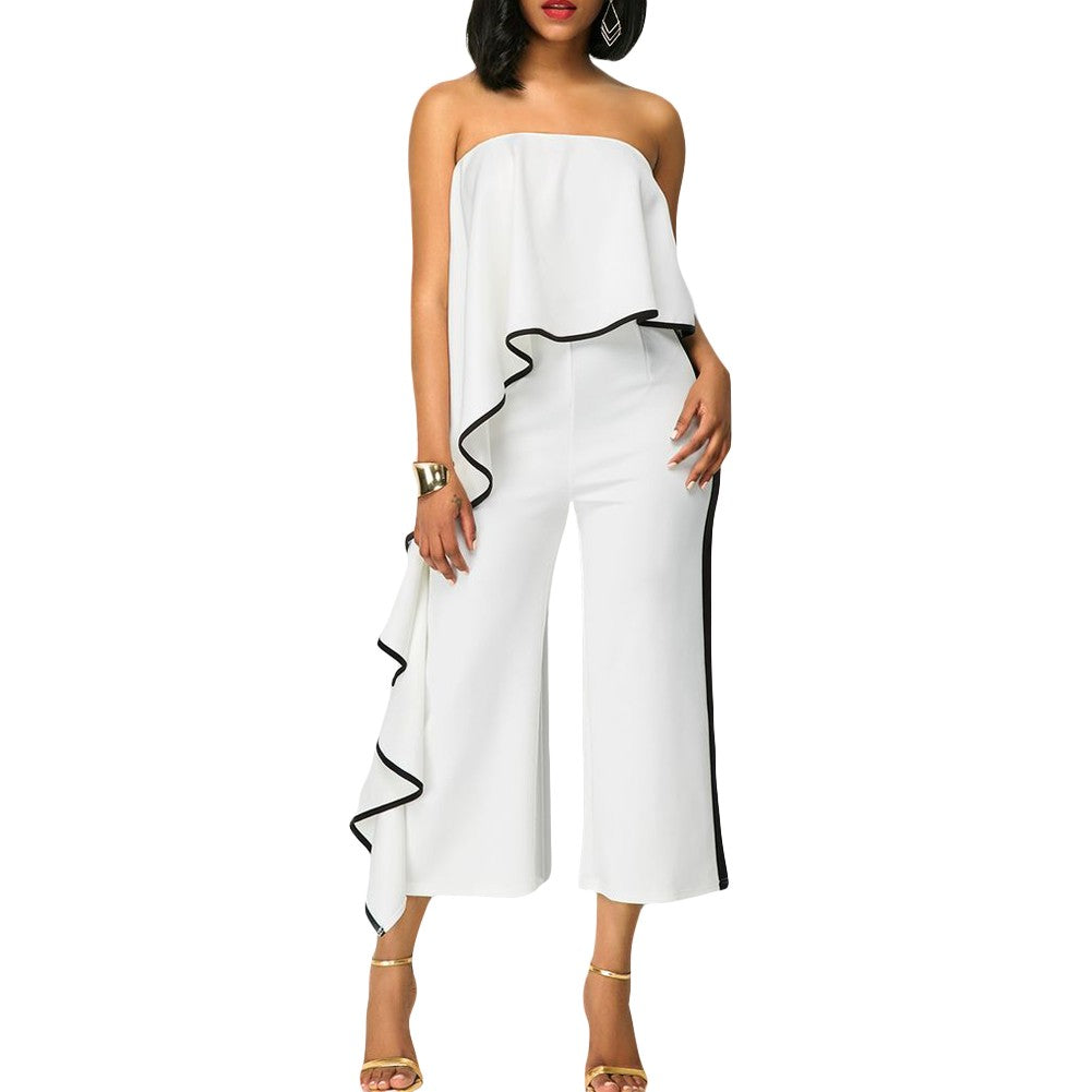 Enterizo pierna ancha de volantes