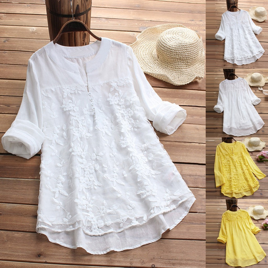 Preciosa blusa de lino, holgada y cómoda.